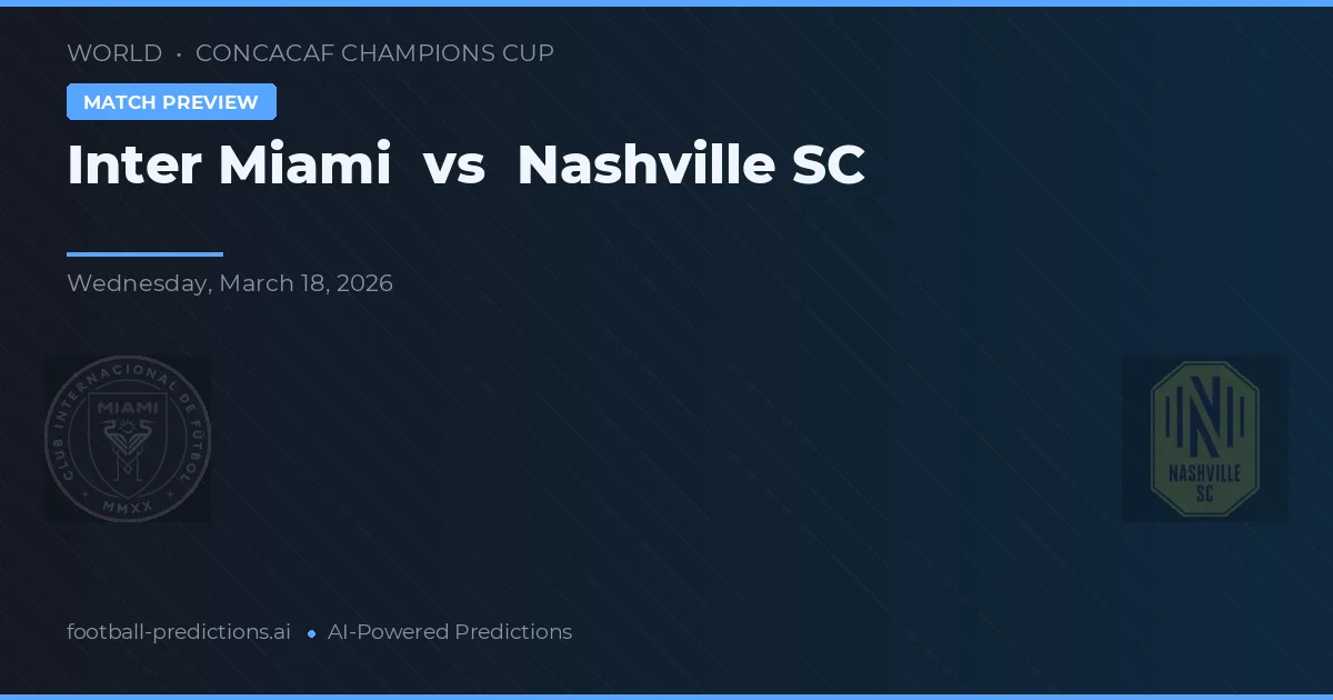 Inter Miami - Nashville SC — maç tahmini ve önizleme