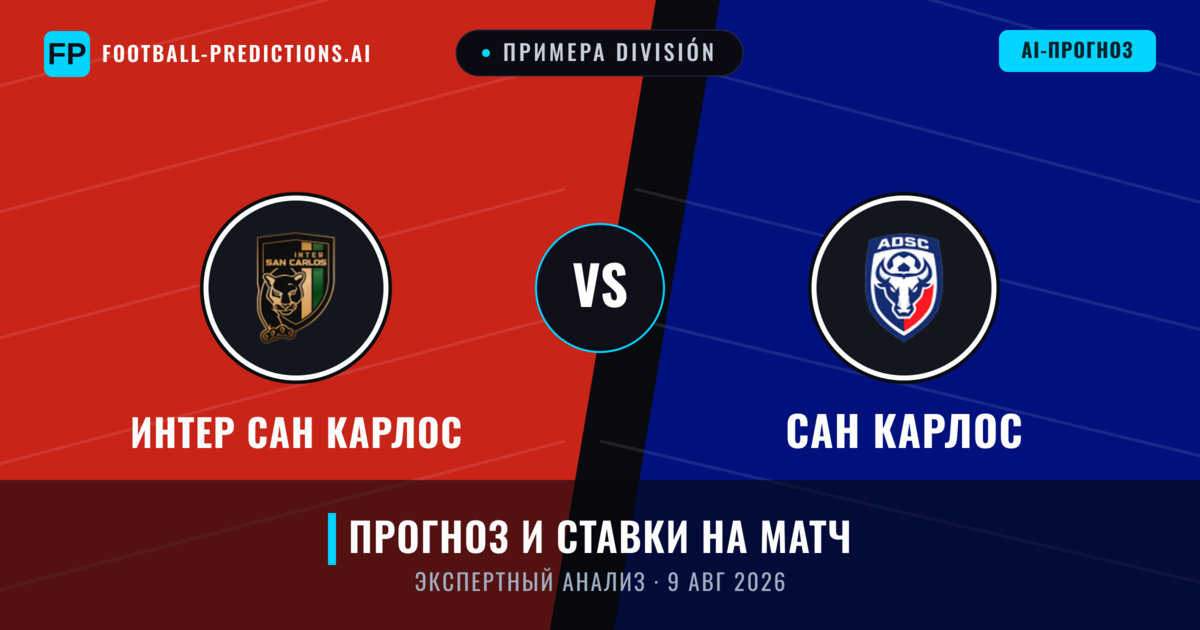 Интер Сан Карлос – Сан Карлос — прогноз и превью матча