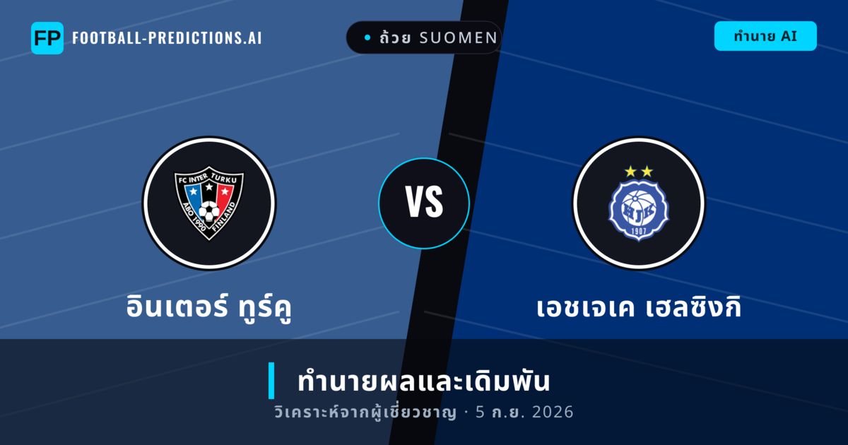 อินเตอร์ ทูร์คู พบ เอชเจเค เฮลซิงกิ — ทำนายผลและพรีวิวการแข่งขัน