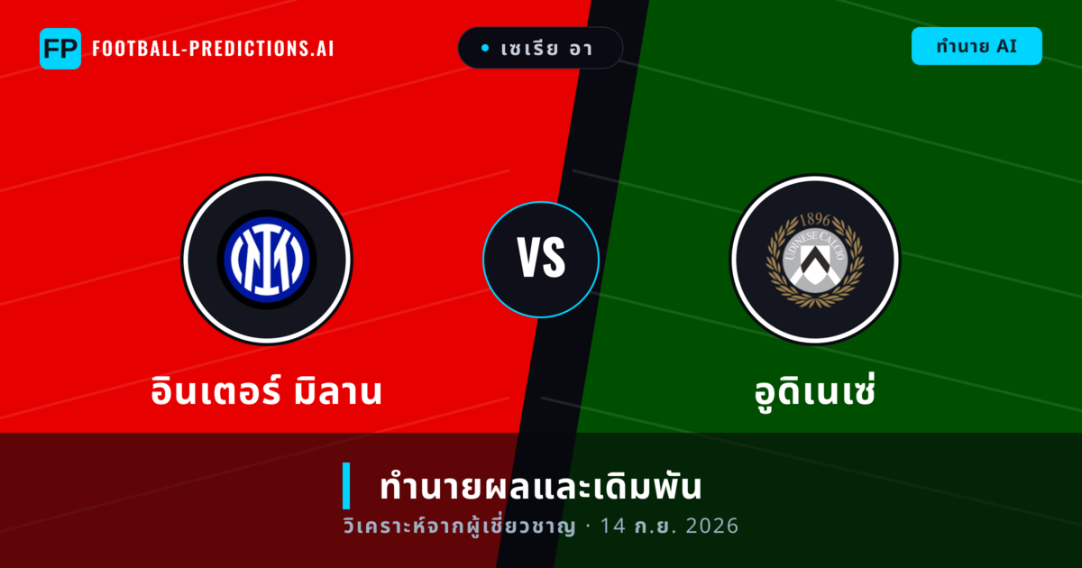 อินเตอร์ มิลาน พบ อูดิเนเซ่ — ทำนายผลและพรีวิวการแข่งขัน