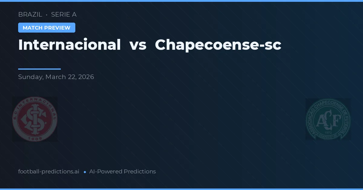 Internacional vs Chapecoense — Prognose und Spielvorschau