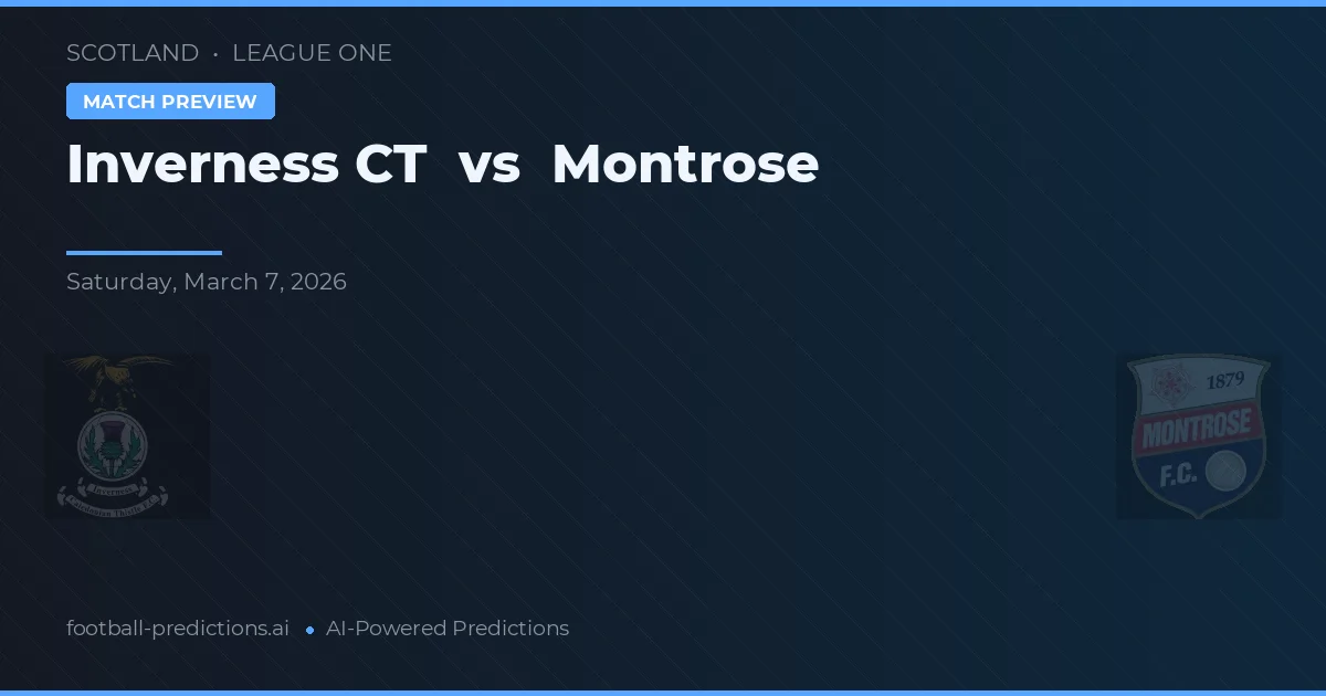 Inverness CT vs Montrose — dự đoán và xem trước trận đấu