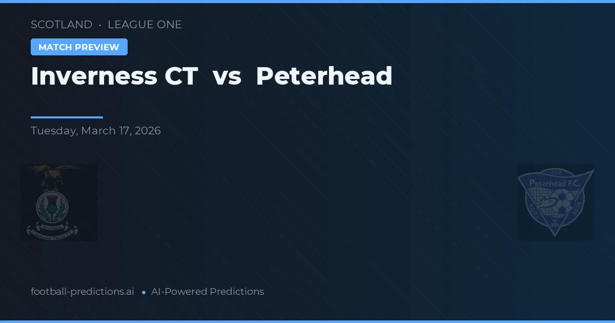 Inverness CT vs Peterhead — dự đoán và xem trước trận đấu