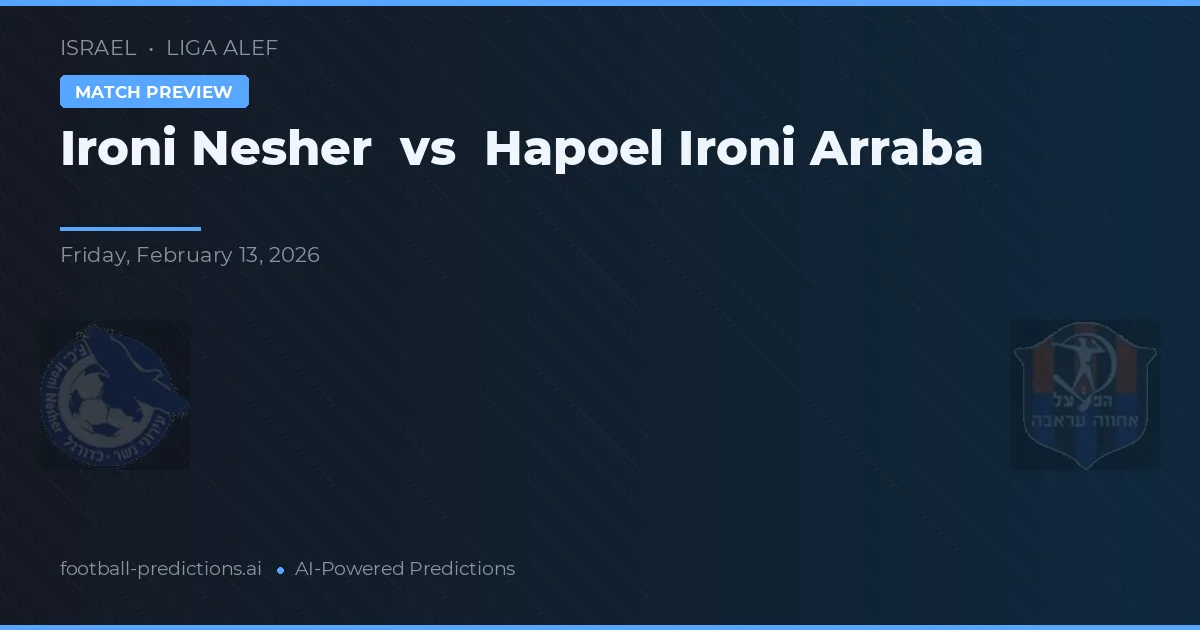 İroni Nesher - Hapoel Ironi Arraba — maç tahmini ve önizleme