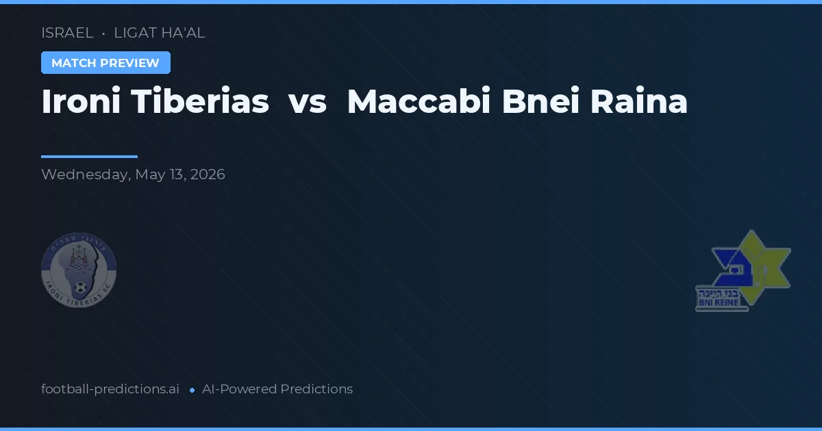 Ironi Tiberias vs Maccabi Bnei Raina — Prognose und Spielvorschau