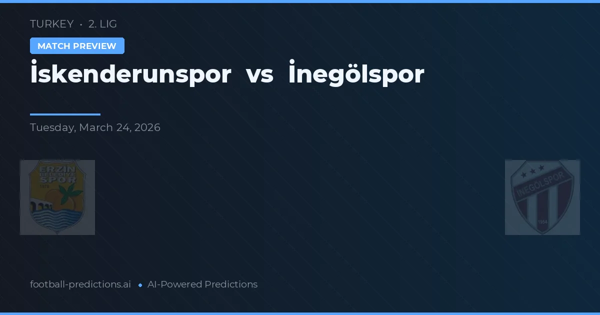 İskenderunspor vs İnegölspor — match prediction & preview