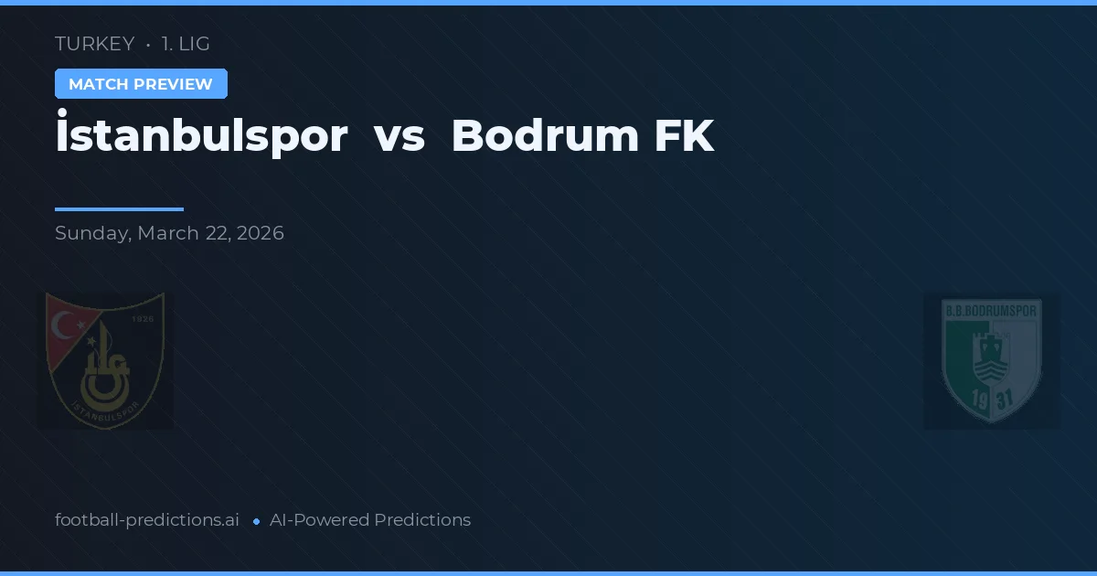 İstanbulspor vs Bodrum FK — dự đoán và xem trước trận đấu