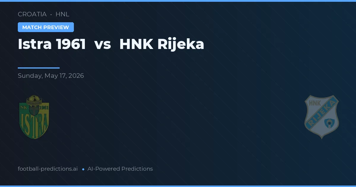 Istra 1961 vs HNK Rijeka — prediksi dan pratinjau pertandingan