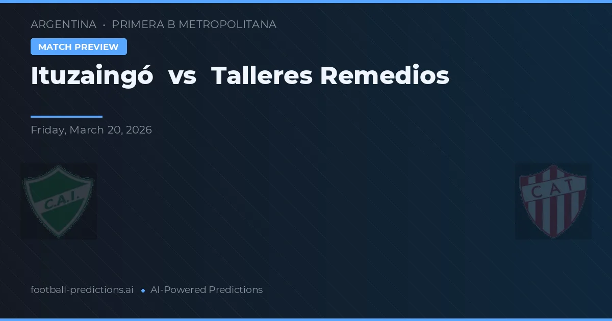 Ituzaingó vs Talleres Remedios — Prognose und Spielvorschau