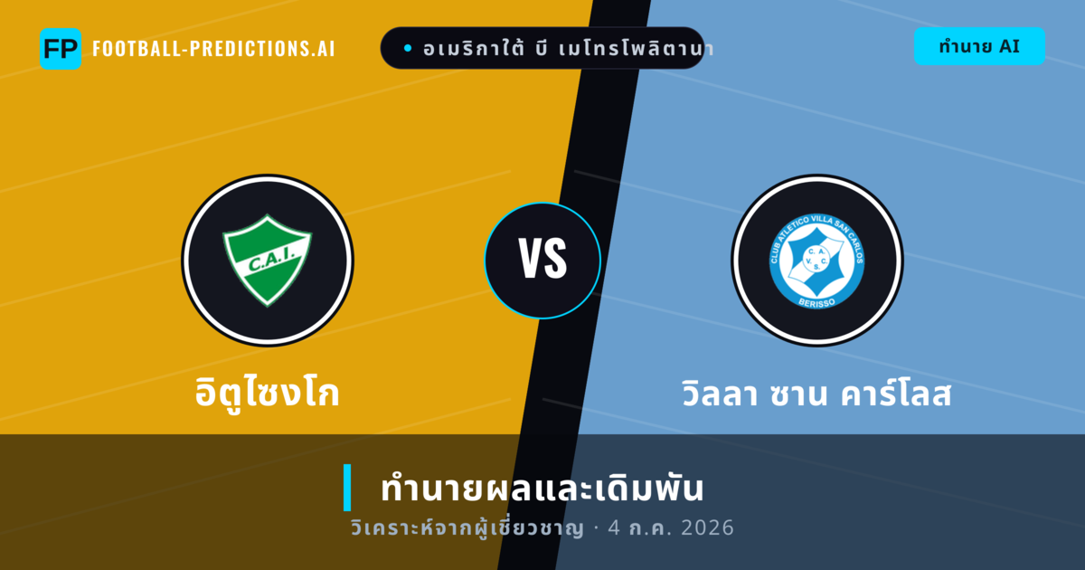 อิตูไซงโก พบ วิลลา ซาน คาร์โลส — ทำนายผลและพรีวิวการแข่งขัน