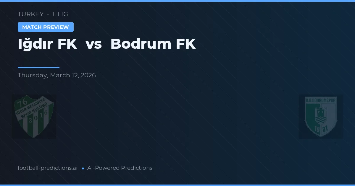 Iğdır FK vs Bodrum FK — match prediction & preview
