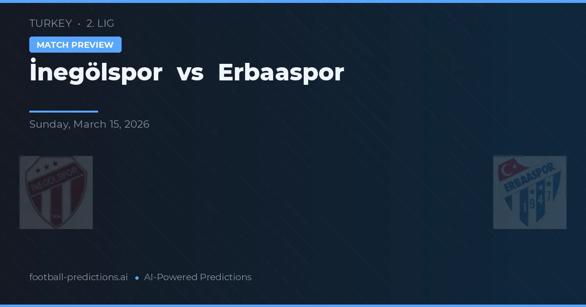 İnegölspor vs Erbaaspor — Prognose und Spielvorschau