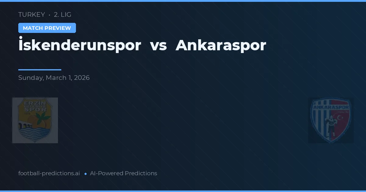 İskenderunspor vs Ankaraspor — match prediction & preview