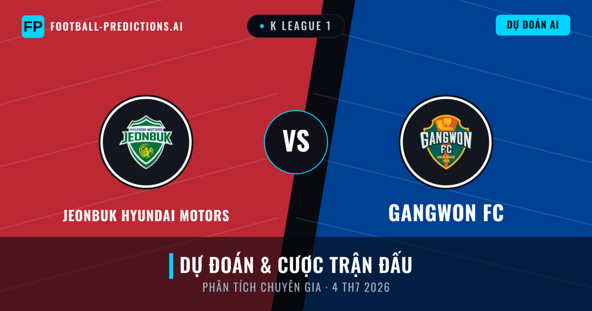 Jeonbuk Hyundai Motors vs Gangwon FC — dự đoán và xem trước trận đấu