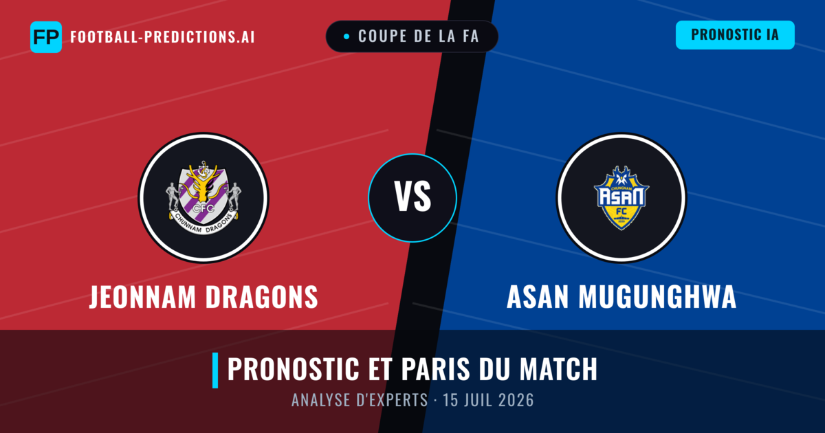 Jeonnam Dragons vs Asan Mugunghwa — pronostic et avant-match