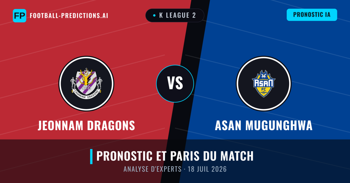 Jeonnam Dragons vs Asan Mugunghwa — pronostic et avant-match