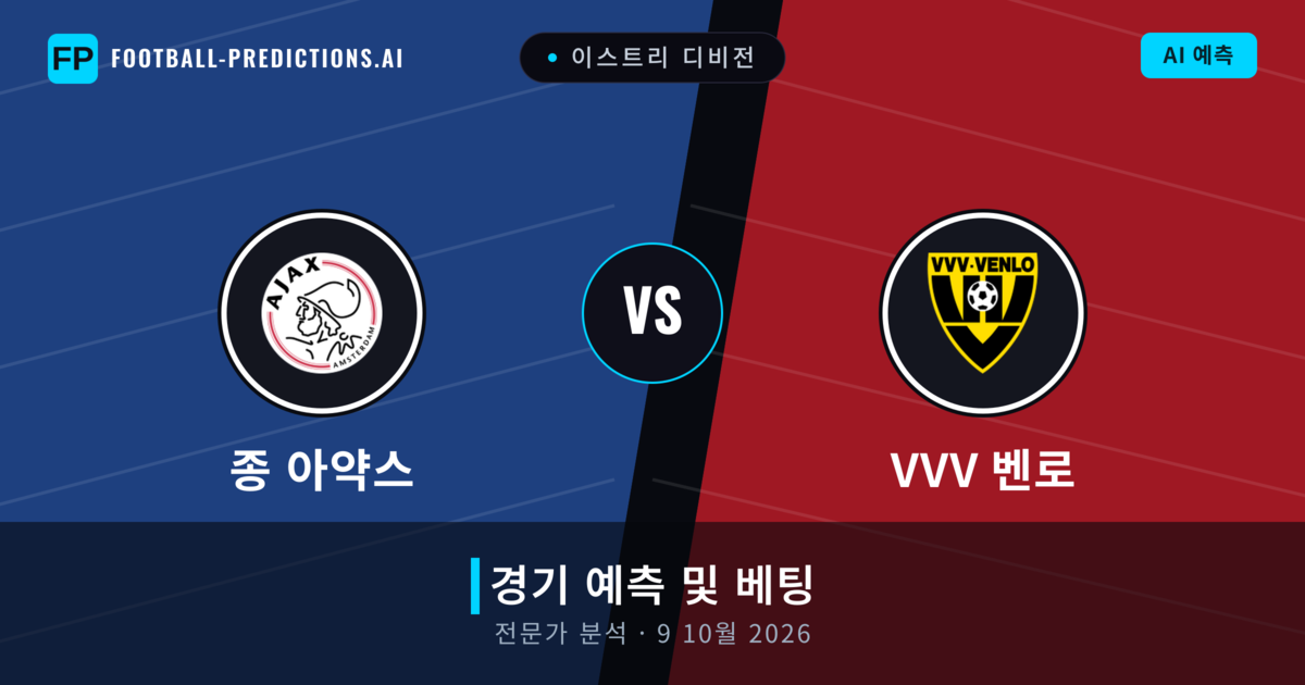 종 아약스 대 VVV 벤로 — 경기 예측 및 프리뷰