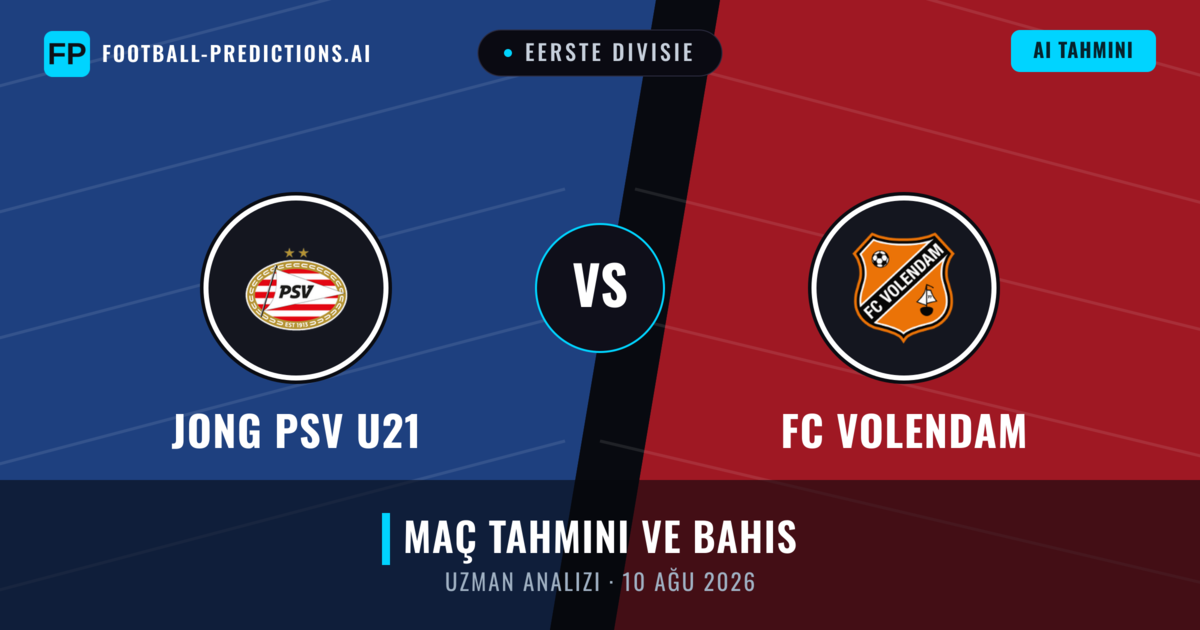 Jong PSV U21 - FC Volendam — maç tahmini ve önizleme