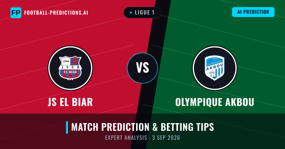 javascript 30 Images High Quality Grahic JS El Biar vs Olympique Akbou Prediction & Betting Tips | 3 Sep 2026