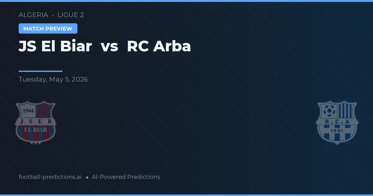 JS El Biar vs RC Arba — prediksi dan pratinjau pertandingan