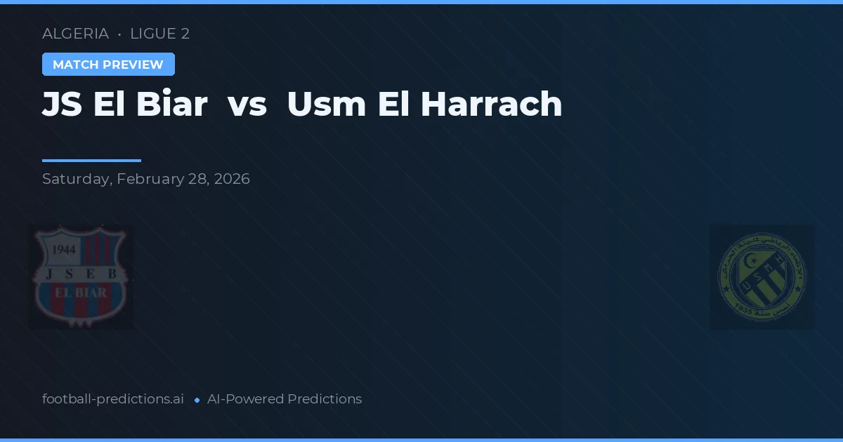 JS El Biar vs USM El Harrach — dự đoán và xem trước trận đấu