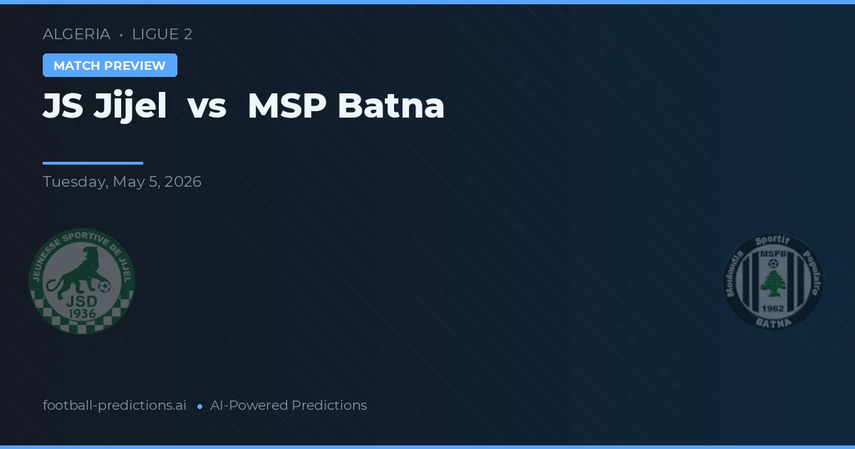 JS Jijel vs MSP Batna — match prediction & preview