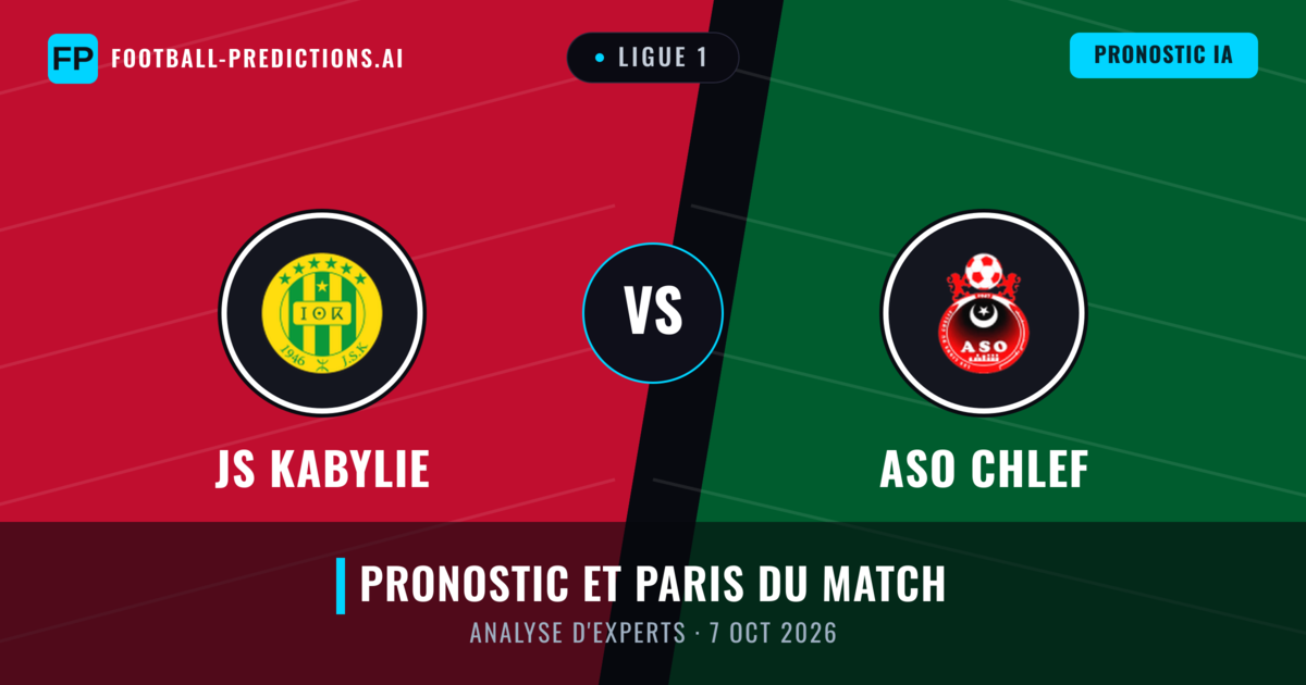 JS Kabylie vs ASO Chlef — pronostic et avant-match