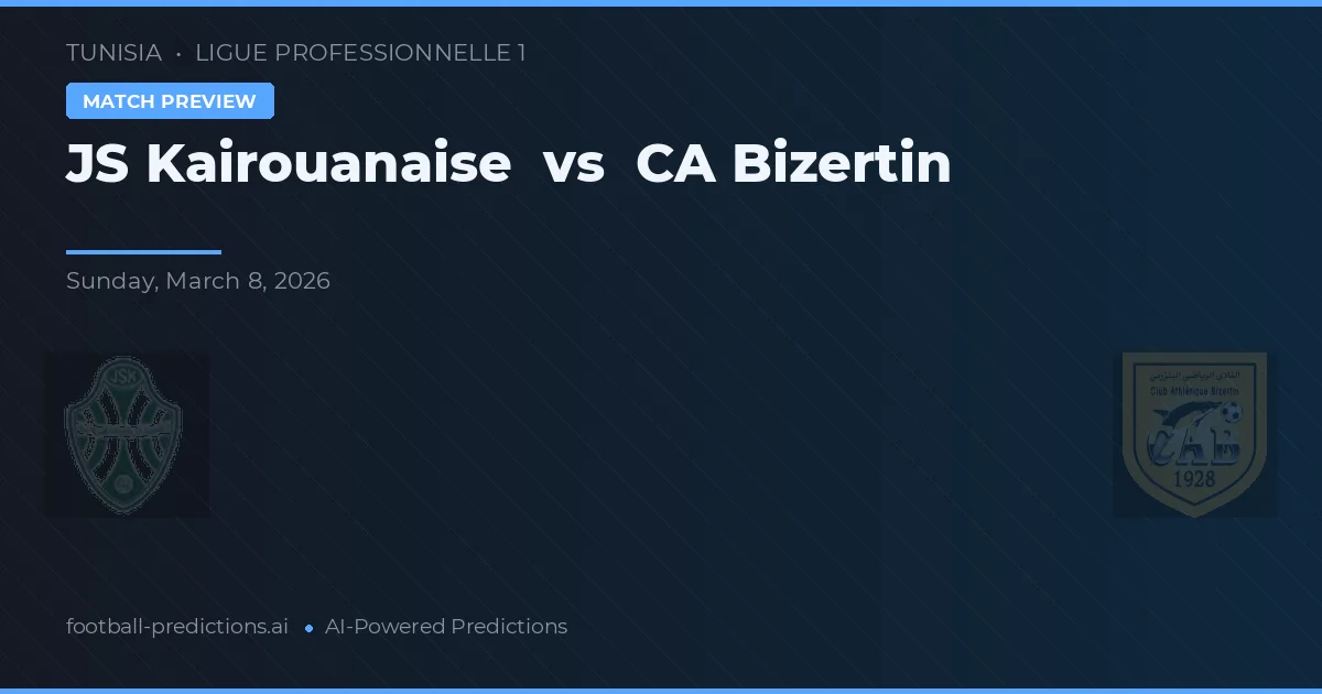 JS Kairouanaise vs CA Bizerte — pronostico e anteprima del match