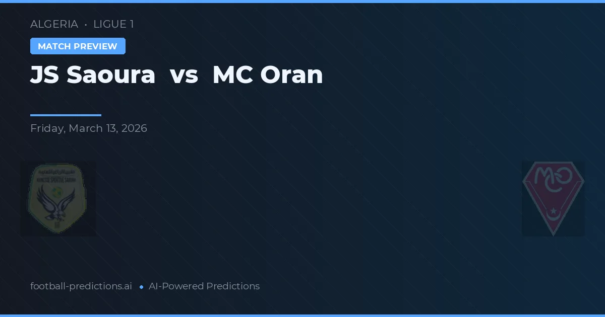 JS Saoura - MC Oran — maç tahmini ve önizleme