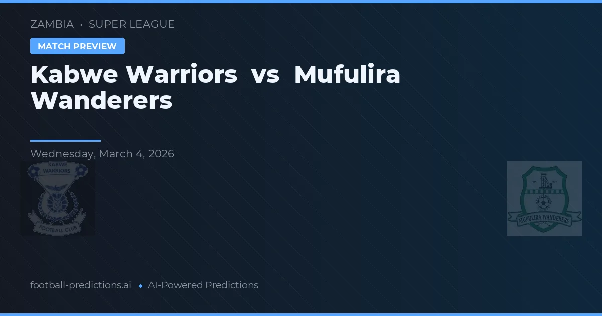 Kabwe Warriors vs Mufulira Wanderers — Prognose und Spielvorschau