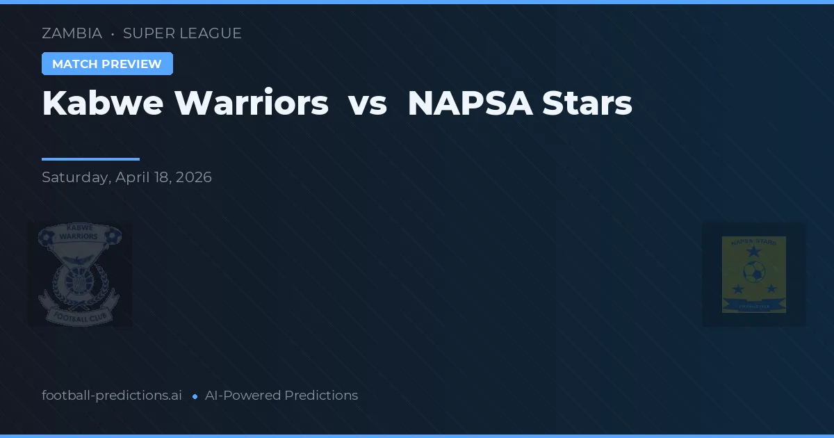 Kabwe Warriors vs NAPSA Stars — match prediction & preview