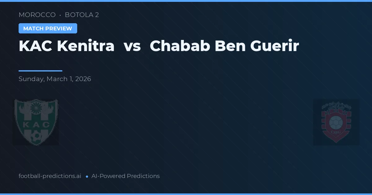 KAC Kenitra - Chabab Ben Guerir — maç tahmini ve önizleme