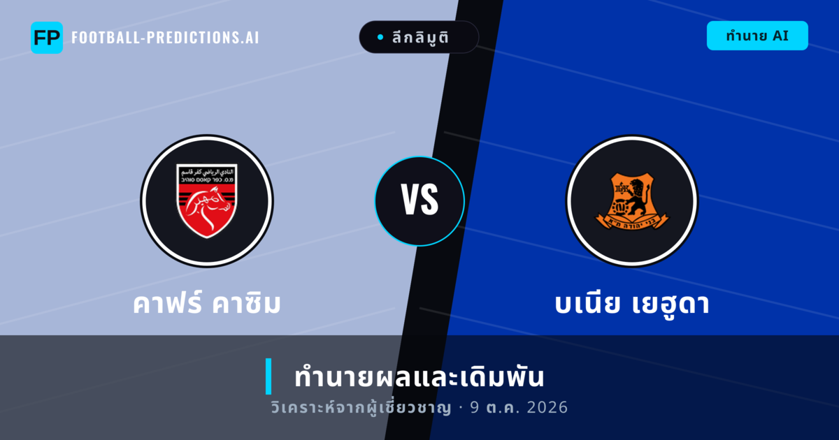 คาฟร์ คาซิม พบ บเนีย เยฮูดา — ทำนายผลและพรีวิวการแข่งขัน