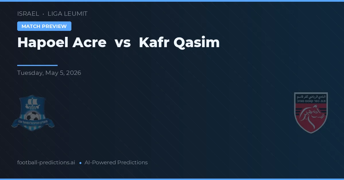 ฮาโปเอล อัคเร พบ คาฟร์ คาซิม — ทำนายผลและพรีวิวการแข่งขัน