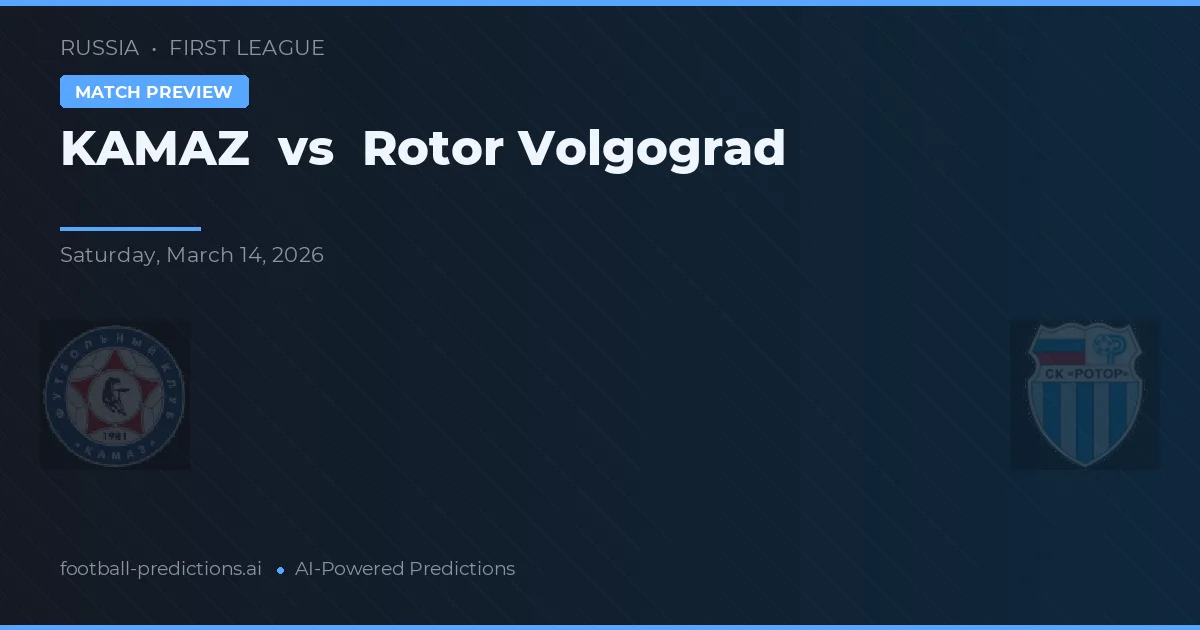 KAMAZ vs Rotor Volgograd — pronostic et avant-match