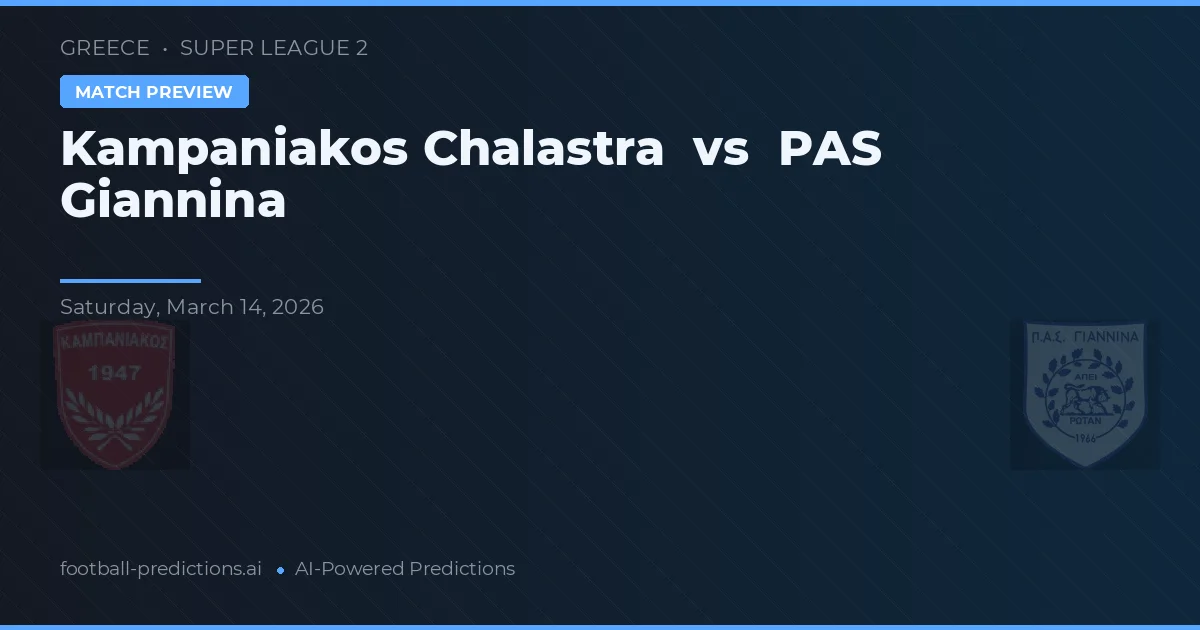 Kampaniakos Chalastra - PAS Giannina — maç tahmini ve önizleme