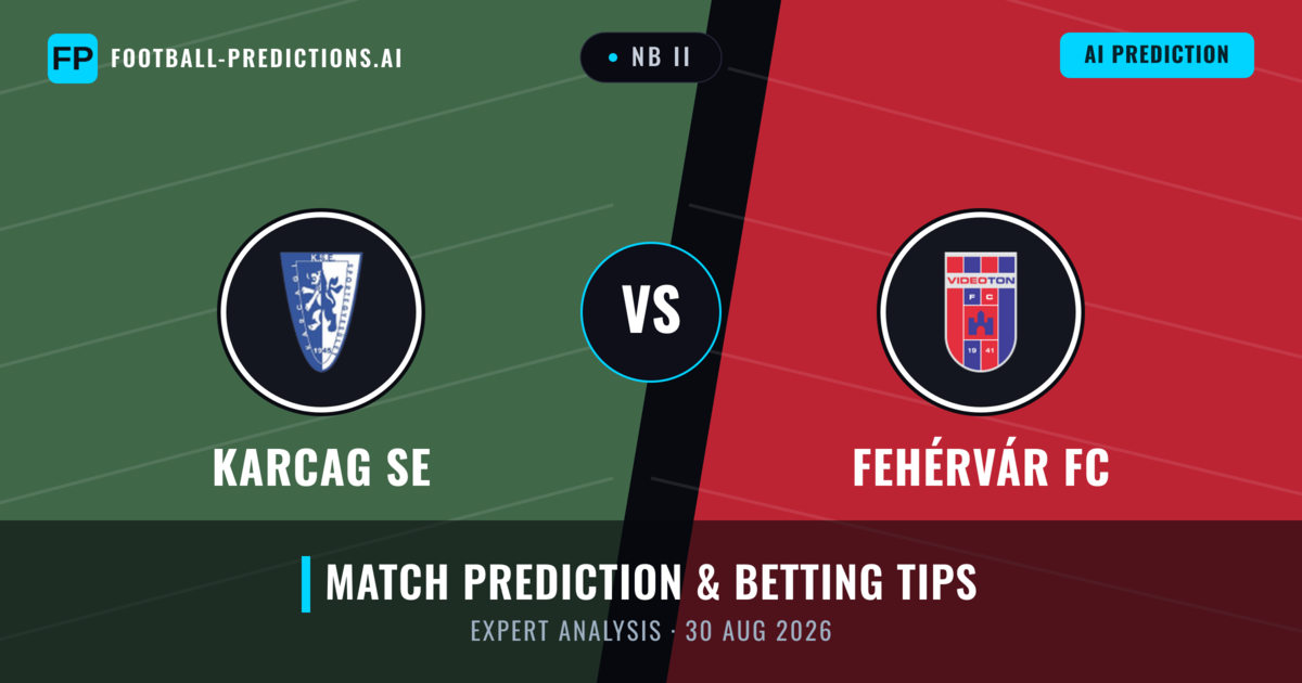 Karcag SE vs Fehérvár FC — match prediction & preview