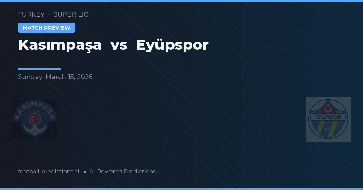 Kasımpaşa vs Eyüpspor — dự đoán và xem trước trận đấu
