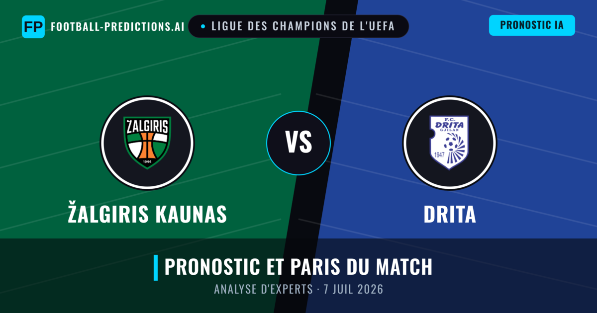 Žalgiris Kaunas vs Drita — pronostic et avant-match