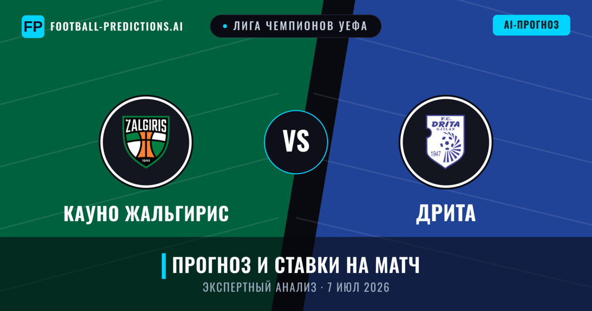 Кауно Жальгирис – Дрита — прогноз и превью матча