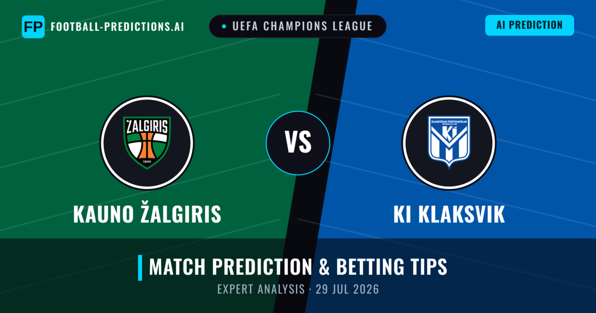 Kauno Žalgiris vs KI Klaksvik — match prediction & preview