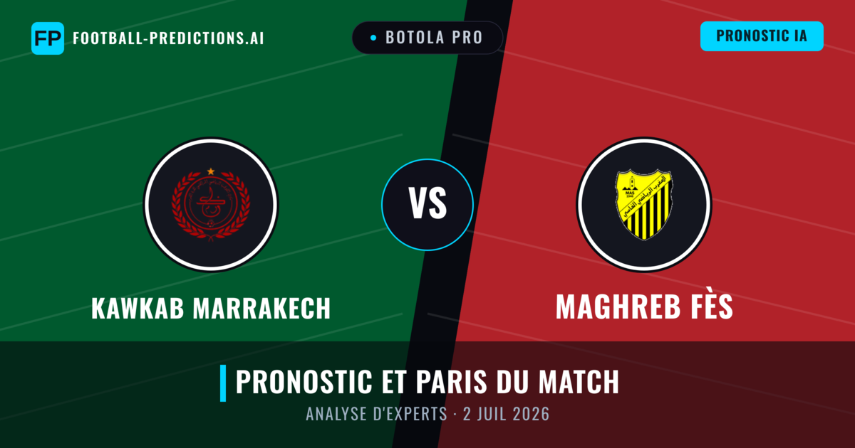 Kawkab Marrakech vs Maghreb Fès — pronostic et avant-match