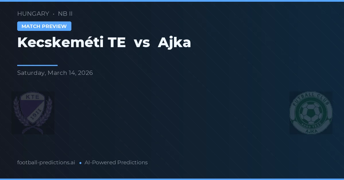 Kecskeméti TE vs Ajka — pronostico e anteprima del match