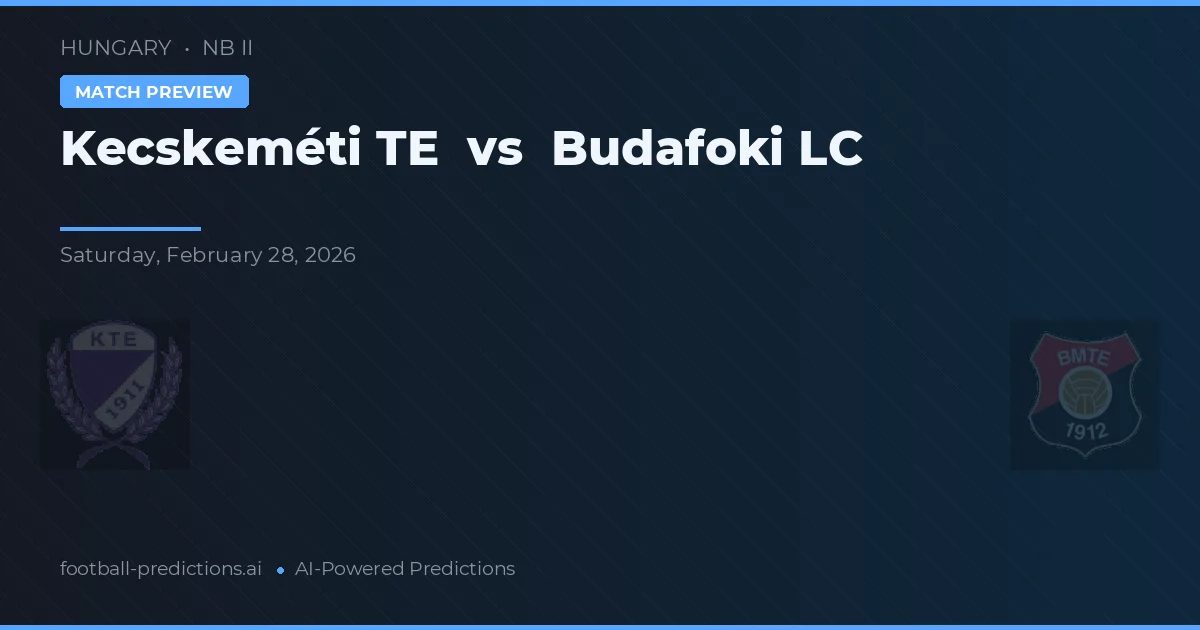 Kecskeméti TE vs Budafoki LC — pronostic et avant-match