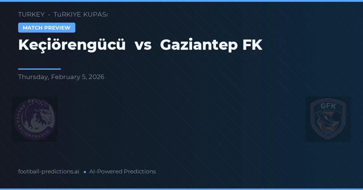 Keçiörengücü vs Gaziantep FK — pronostic et avant-match
