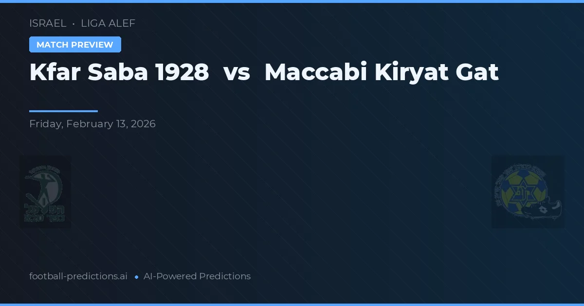 Kfar Saba 1928 vs Makkabi Kiryat Gat — Prognose und Spielvorschau