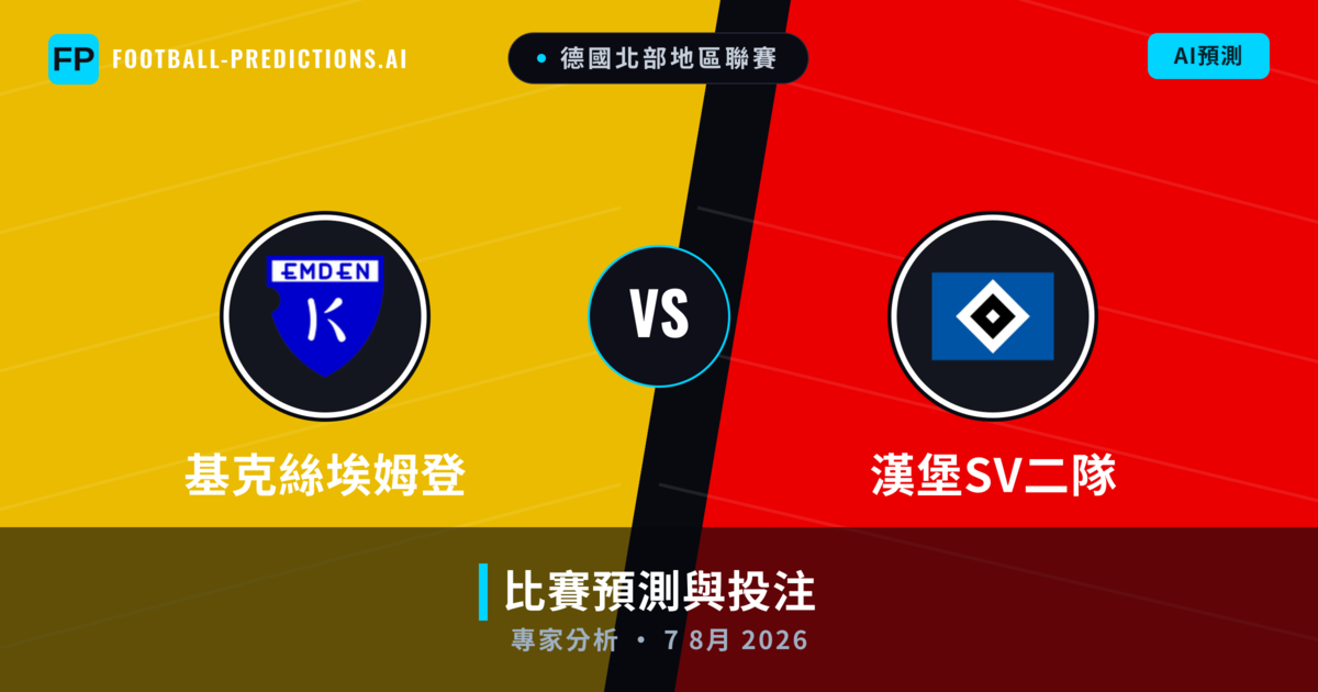 基克絲埃姆登 vs 漢堡SV二隊 — 比赛预测和前瞻