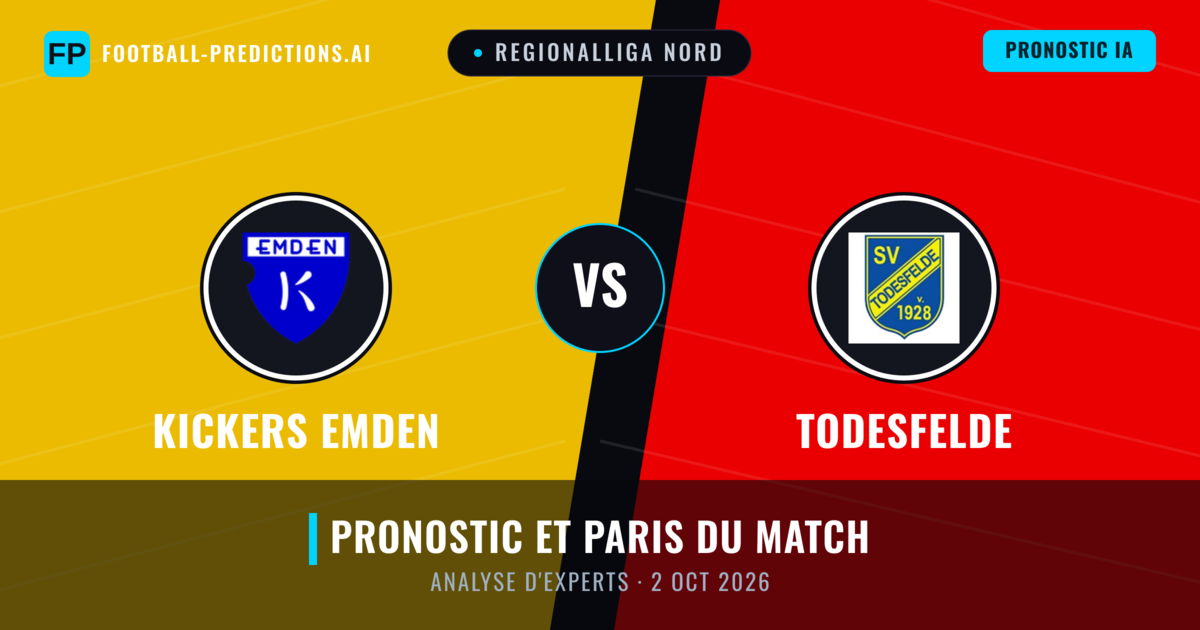 Kickers Emden vs Todesfelde — pronostic et avant-match