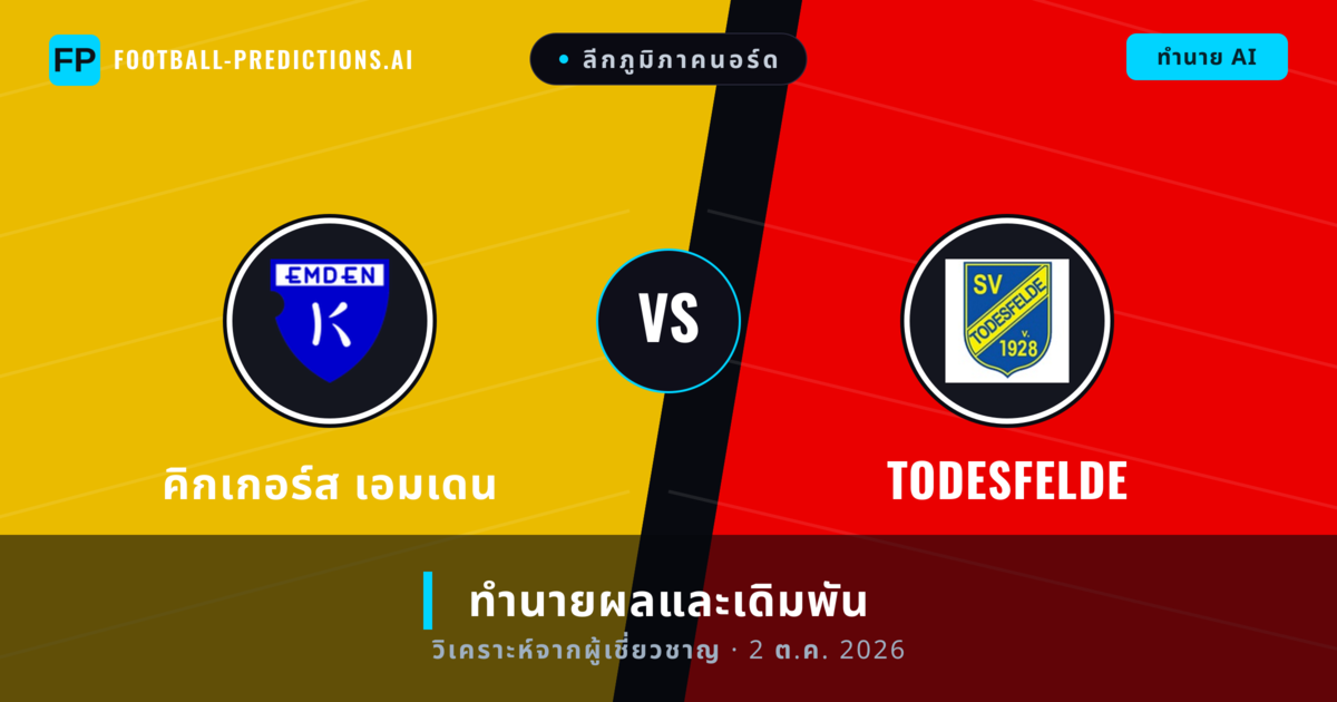 คิกเกอร์ส เอมเดน พบ Todesfelde — ทำนายผลและพรีวิวการแข่งขัน