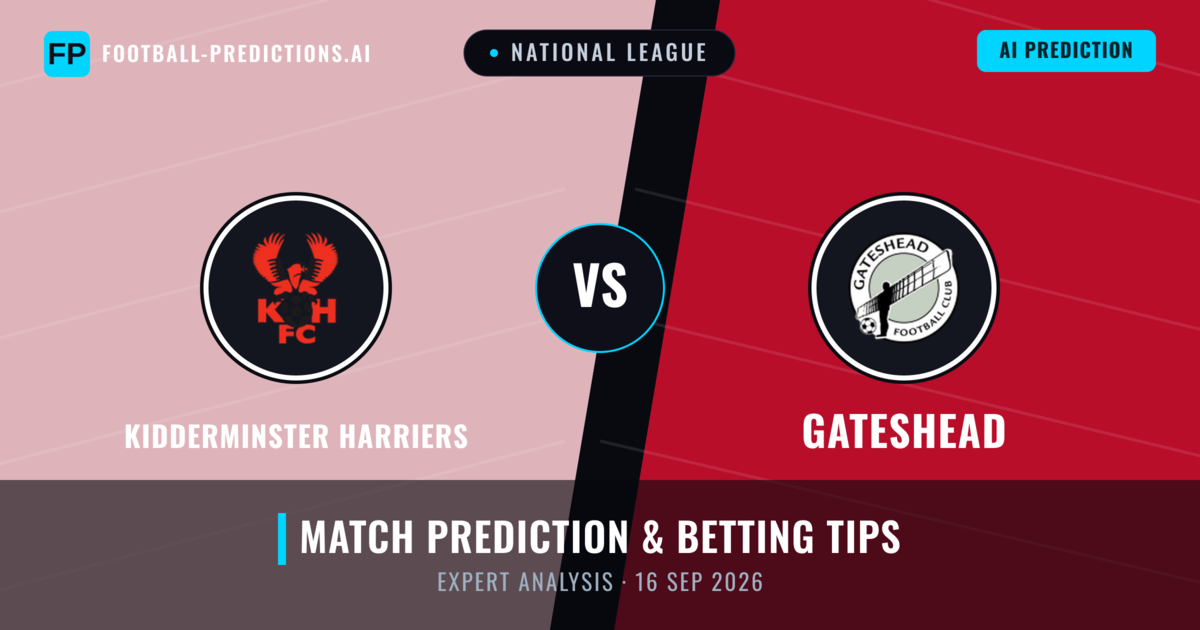 Kidderminster Harriers vs Gateshead — match prediction & preview